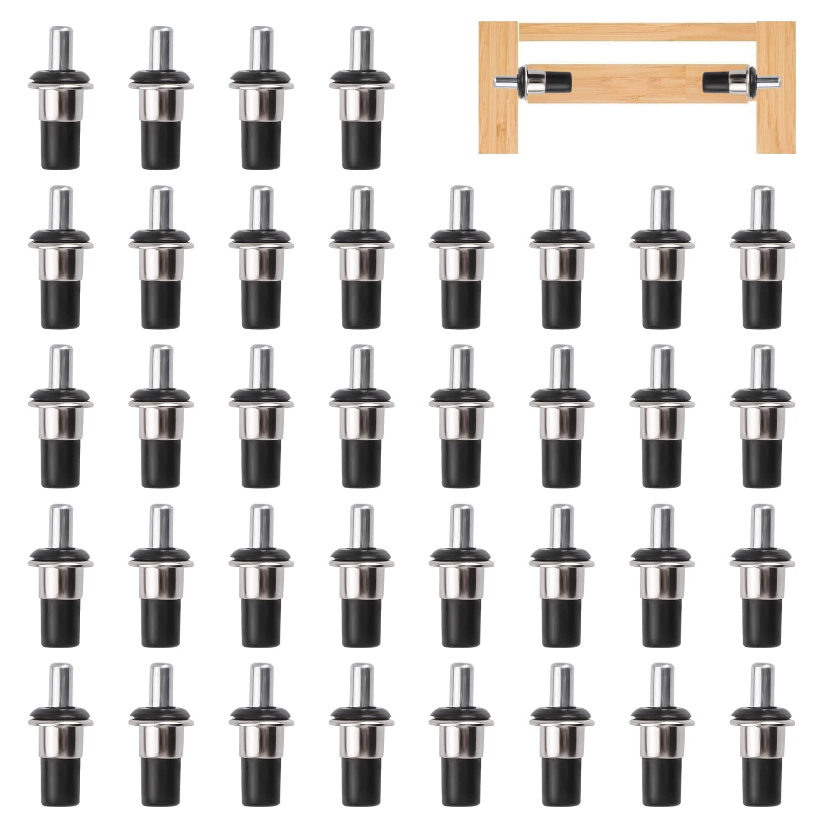 UFURMATE Spring Loaded Repair Pins, 36Pcs Plastic Blinds Repair Pins with Metal Ring Cabinet Door Repair Pins Damper Replacement Repair Pins Cabinet Furniture Shelf Pins Support with Plastic Box