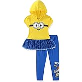 Minions Bob Girls Cosplay Hooded Shirt with Tulle and Legging Pants Set for Toddler and Big Kids