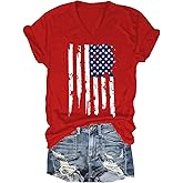 MQSVPUT Women's T-Shirts V-Neck Boho Flowers Wildflowers Tee Cute Summer Graphic Shirts Short Sleeve T Shirt