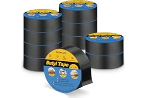 NISHCON Butyl Tape 2" x 50', Deck Joist Tape for Decking, Waterproof and Anti-Corrosion for Extend Deck Life, 10 Rolls