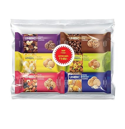 Unibic Assorted Cookies, 450g (Pack of 6 x 75 g)