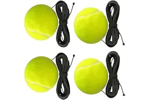 4 Tennis Training Balls (with String), Tennis Training Equipment, self-Practice and Replacement Tools