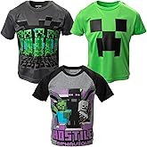 Minecraft Creeper Enderman Skeleton 3 Pack Graphic T-Shirts Little Kid to Big Kid
