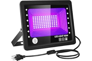 FastDeng 100W Black Lights - Upgraded LED Flood Light with Switch, Waterproof IP66 Blacklight for Glow Party, Stage Lighting, Aquarium, Glow in The Dark, Body Paint, Fluorescent Poster, Neon Glow