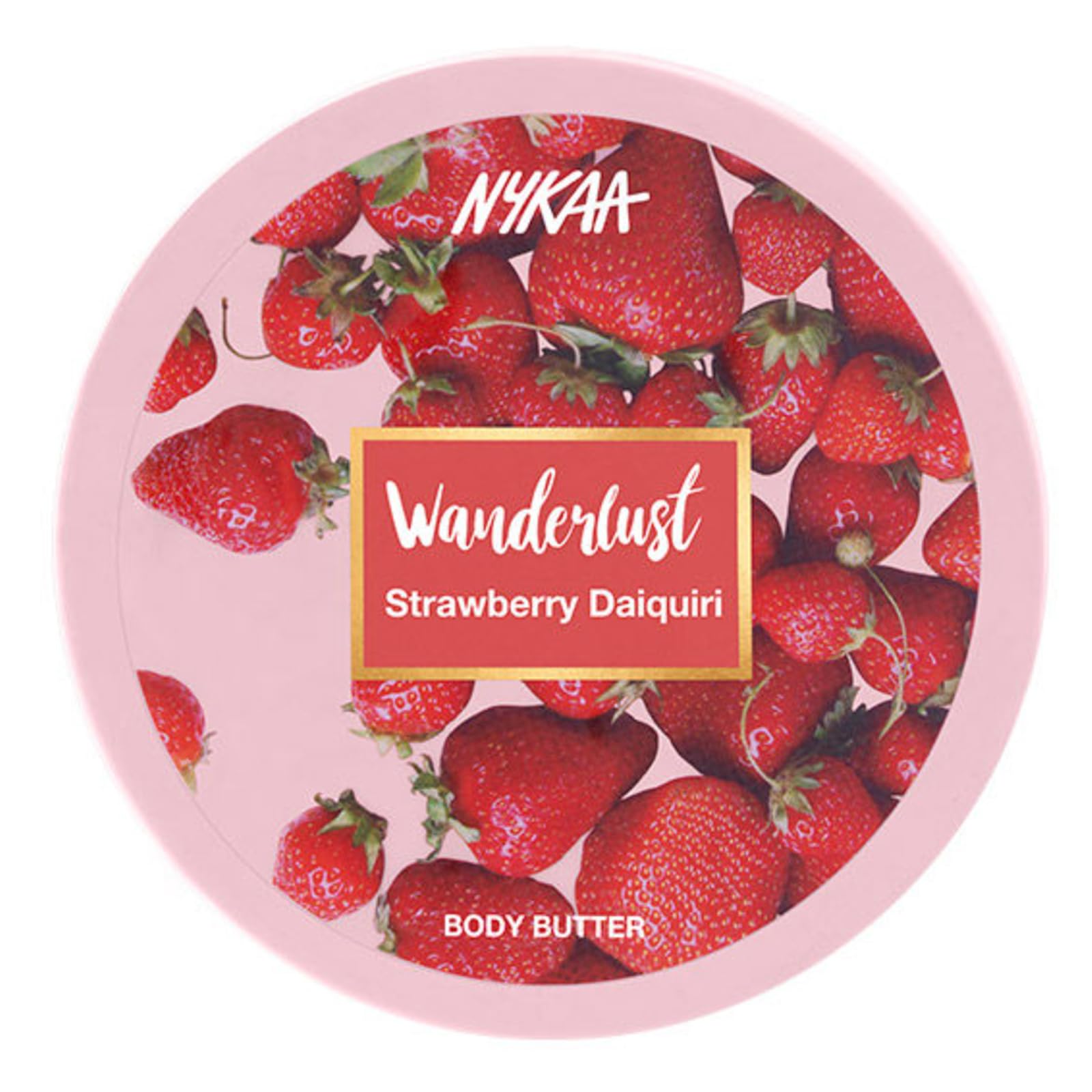Nykaa Wanderlust Strawberry Daiquiri Body Butter with Shea & Cocoa Butter - Vitamin E & Jojoba Extract, Deeply Moisturize & Hydrate Skin, Sodium & Sulphate free, Paraben Free - 200ml