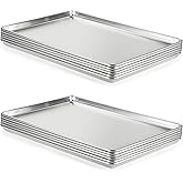 CURTA 12 Pack Aluminum Sheet Pan, NSF Listed Full Size 26 x 18 inch Commercial Bakery Cake Bun Pan, Baking Tray …