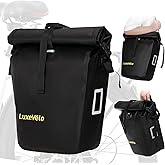 LUXECYCLES Bike Pannier Bag 27L Waterproof Bicycle Rear Rack Bag, Large Capacity Expandable Cargo Rack Bag with Reflective Strips, Adjustable Buckles for Cycling Traveling Commuting