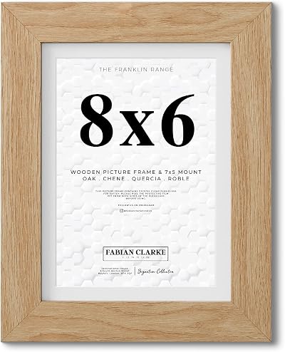 Fabian Clarke London 8x6 Modern Oak Photo Frame with White Mount