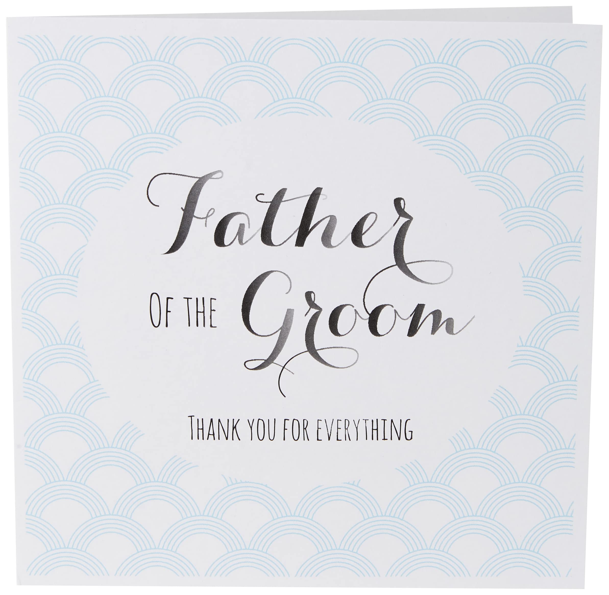 Claire Giles Greeting Cards, Wedding Card, Father of the Groom Thank you, Blue Circles design Wedding Congratulations Greeting Card