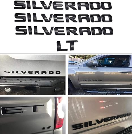 Amazon 3dレターネームプレートエンブレムバッジ Silverado Lt 1500 2500hd 3500hd用 エンブレム 車 バイク