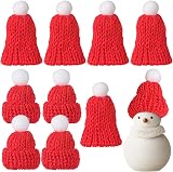 COHEALI 10Pcs Mini Knit Christmas Hats Santa Caps DIY Crafting Party Favor view 1