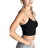 NIKIBIKI Women Seamless Spaghetti Strap Crop Top Cami, Made in U.S.A, One Size