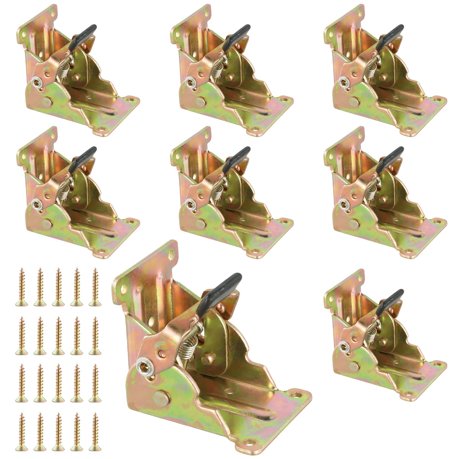 TAICHEUT 8PCS Folding Table Leg Hinges, 90 Degree Self-Locking Folding Hinge,Folding Lock Extension Table Bed Leg Feet Support for Folding Legs, Folding Workbench, Folding Chair