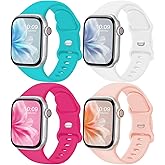 Sport Band Compatible with Apple Watch Bands 38mm 40mm 41mm 42mm 44mm 45mm 46mm 49mm Women Men,Soft Silicone Replacement Strap Accessory for iWatch Wristbands Series 10 9 8 7 6 5 4 3 2 1 SE Ultra