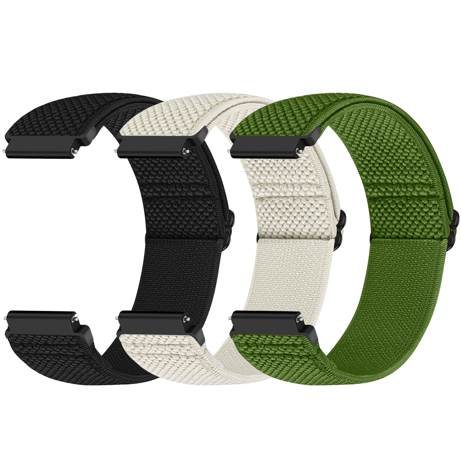 19mm Elastic Watch Strap Compatible with GRV FC1/FC5/Willful/YAMAY/Letsfit/LETSCOM/TEMINICE/LIFEBEE/Lintelek/ ID205 ID205L ID205G ID205S ID205U/Blackview/UMIDIGI Sport Nylon Replacement Band Women Men