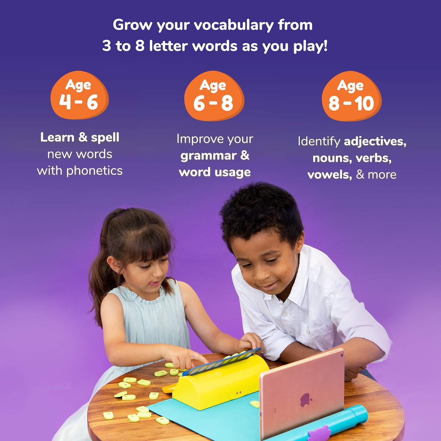 Plugo Letters by PlayShifu - Word Building with Phonics, Stories, Puzzles | 5-10 years Educational STEM Toy | Interactive Vocabulary Games | Boys & Girls Gift (App Based): Toys & Games