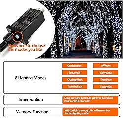 Upgraded 33FT 100 LED Christmas String Lights