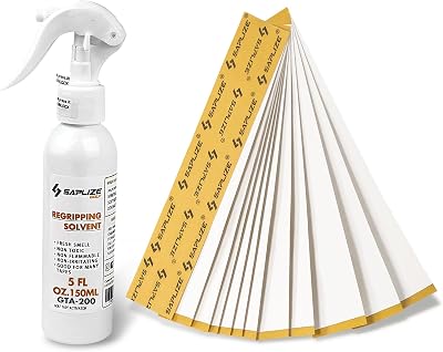 SAPLIZE Golf Regripping Kit with 15 Tape Strips and 5oz Solvent