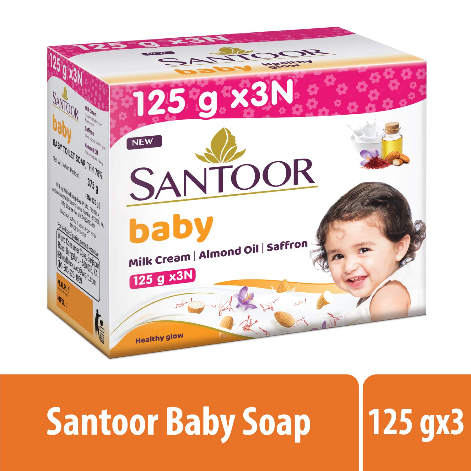 Santoor Baby Soap with Milk Cream 
