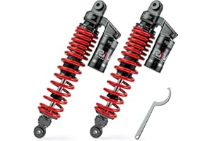 RKV86 Adjustable 368mm Front Air Shock Absorbers, Aluminum Material, CNC Process, Fit for Yamaha Banshee 350 YFZ350 1991-2006, Replace 3GG-23350-10-P0 / 3GG-23350-20-35 / 3GG-23350-20-6W ATV (Red)