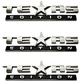 Muzzys (Set of Three) Texas Edition 3M Stick On Emblem Badge FITS GMC Sierra Chevy Silverado Suburban Tahoe Ford F150 Dodge R