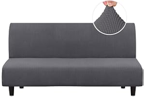 Turquoize Futon Cover Stretch Armless Sofa Slipcover Spandex Non Slip Soft Couch Sofa Cover Without Arms Futon Slipcovers for