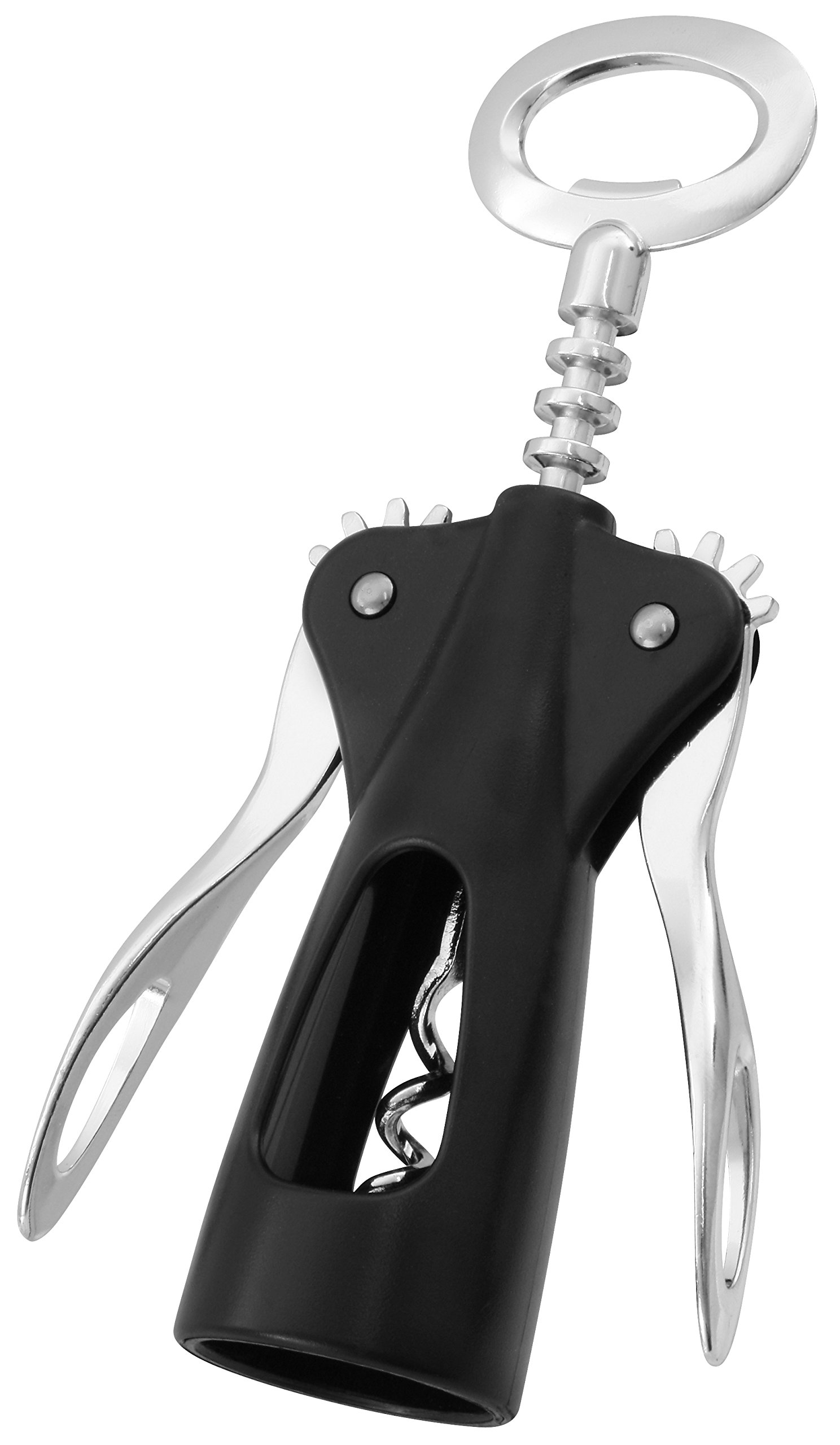 Fackelmann Corkscrew of Metal, Chrome, Black/Silver, 19 x 11.7 x 4 cm