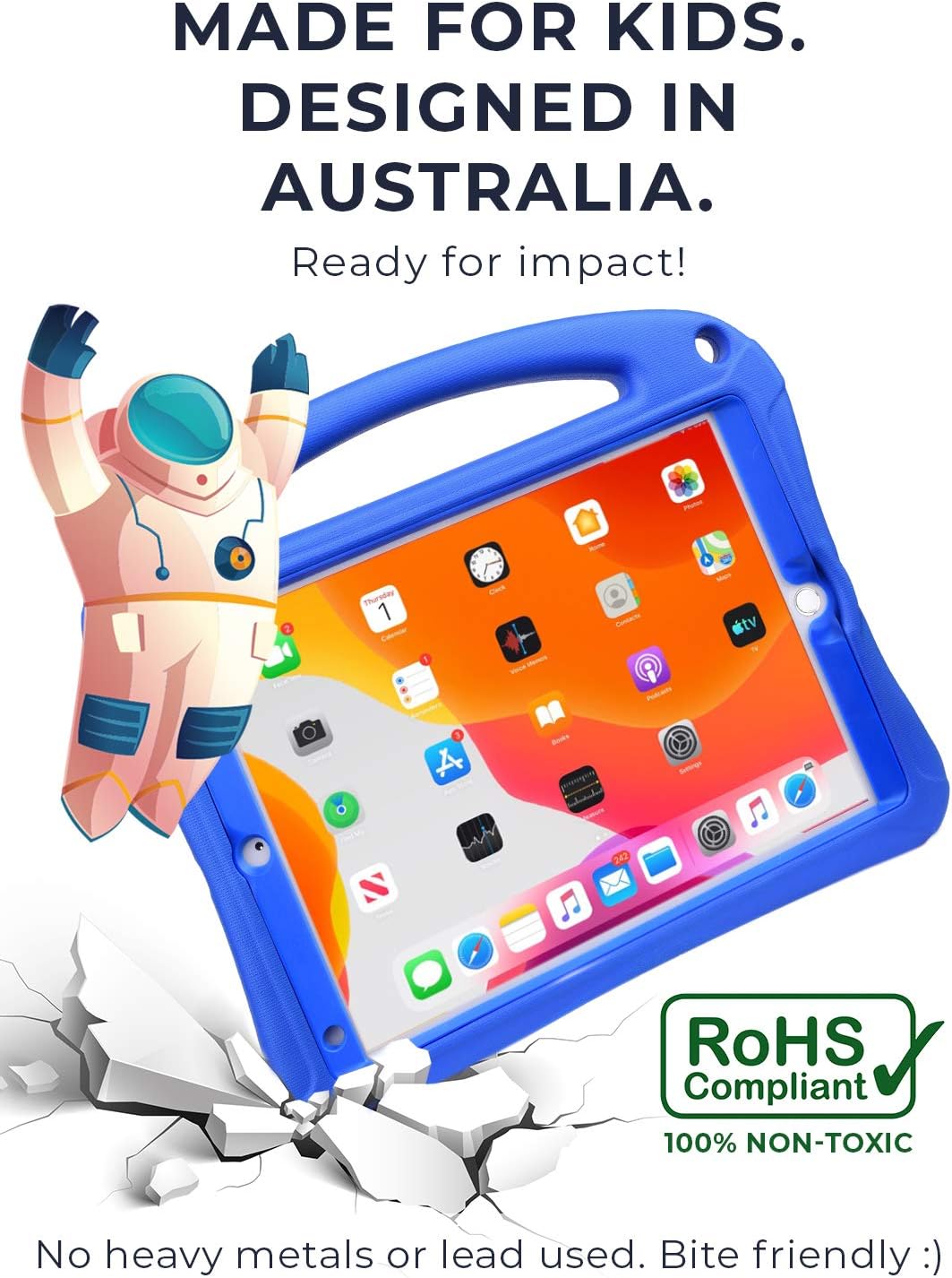Bam Bino Space Suit iPad 9th Generation Case Kids, iPad 8th/7th (2021/2020/2019) 10.2 inch iPad Case - Image 5