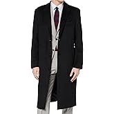 The Platinum Tailor Mens Black Overcoat Wool & Cashmere Warm Winter Mod Coat Black Lining Jacket