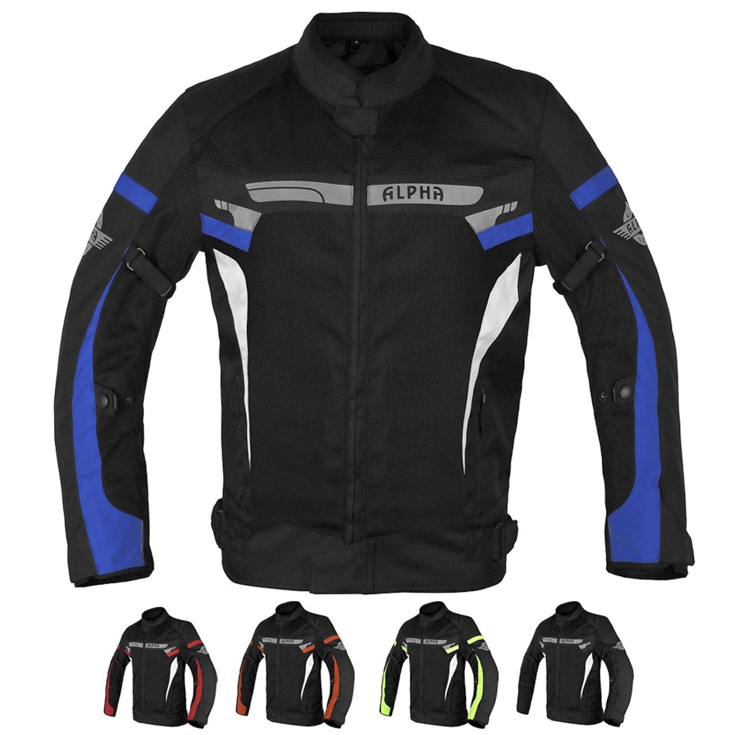 ALPHA CYCLE GEAR BREATHABLE BIKERS RIDING PROTECTION MOTORCYCLE JACKET
