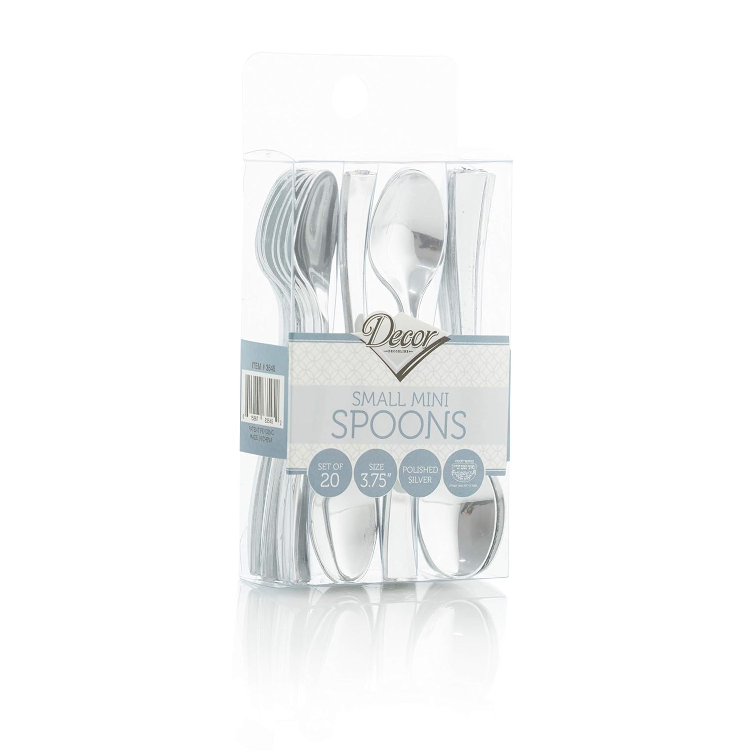 Disposable Plastic Mini Spoons, Silver Plastic Tasting Spoons, 4 inch Silver Plastic