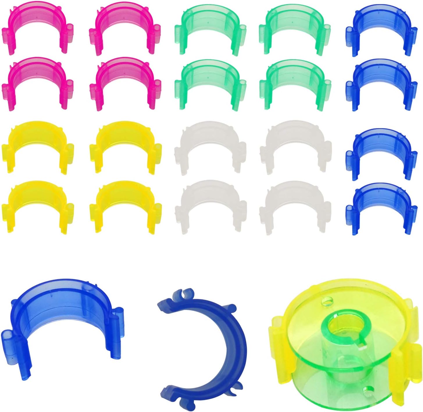 60PCS Bobbin Holder Thread Clips 5 Colorful Small Plastic Bobbins Clips