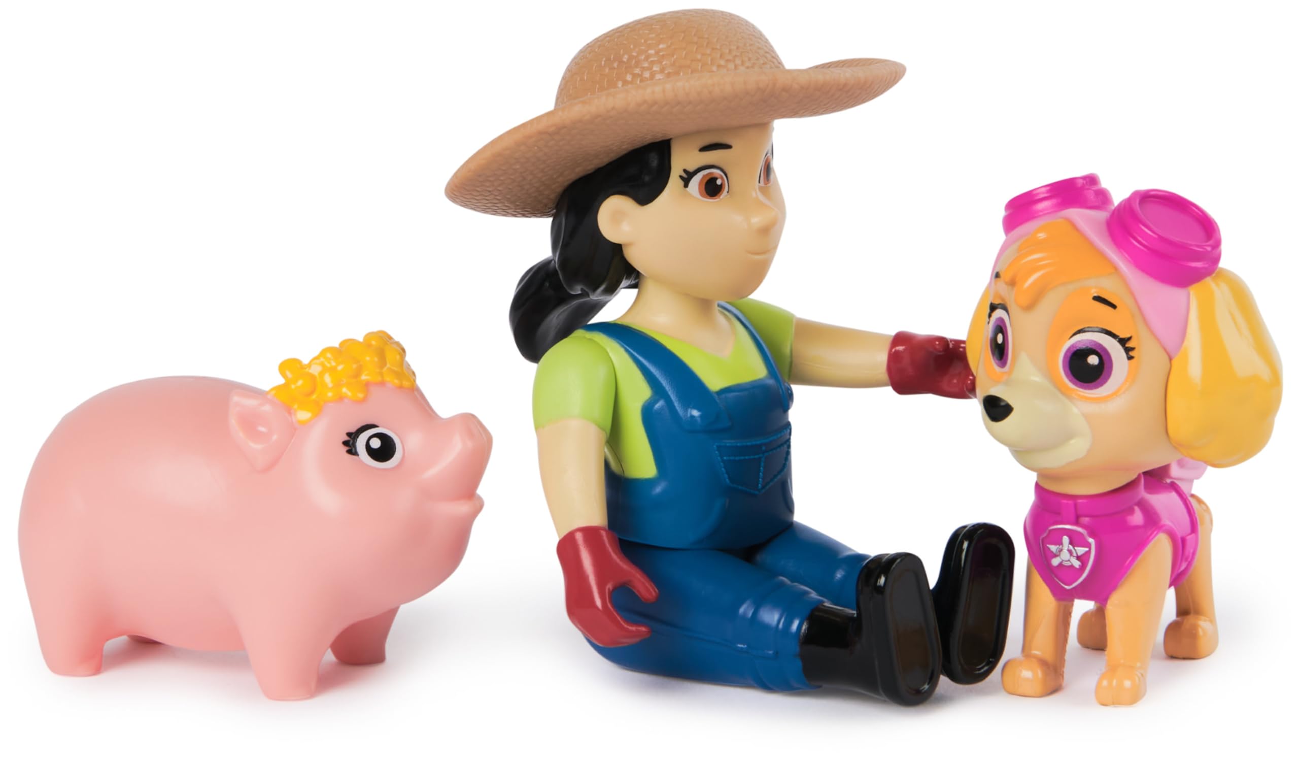 PAW PATROL Hero Pups – Actionfiguren-Set mit 1 Skye Hundefigur, 1 Bäuerin Yumi Figur und 1 Schweinchen, Spielzeug geeignet für Kinder ab 3 Jahren 6