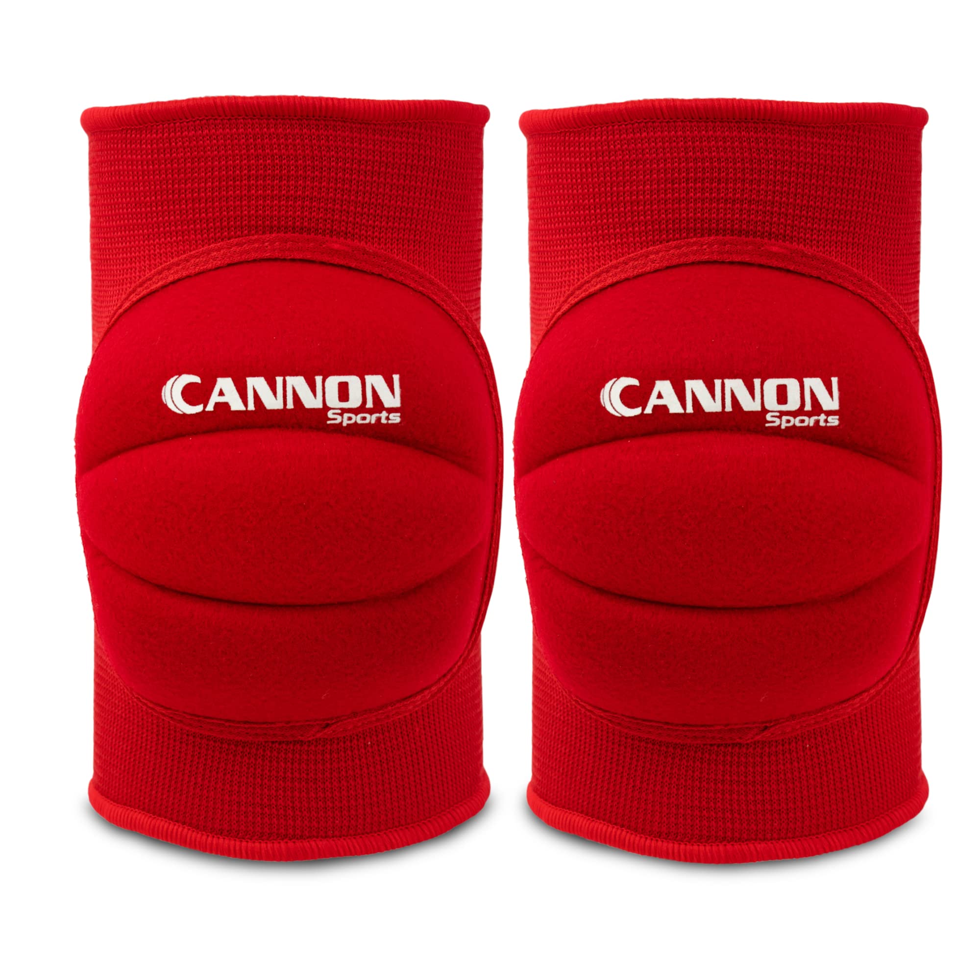 Cannon Sports Pro Rodilleras de voleibol – Esponja acolchada gruesa para soporte adicional – Rodilleras profesionales transpirables antideslizantes para evitar colisiones – Voleibol, baloncesto, lucha libre, trabajo y más (rojo, grande)