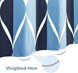 Shower Curtain Geometric Fabric 182x182cm Blue with Metal Hooks view 5