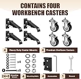 SPACECARE Workbench Casters Kit Heavy Duty Retractable 600Lb Capacity Quick view 7