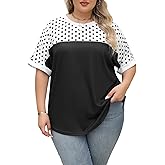 LUYAA Plus Size Ladies Tops and Blouses Loose Fit Casual Trendy Basics Outfits Clothes