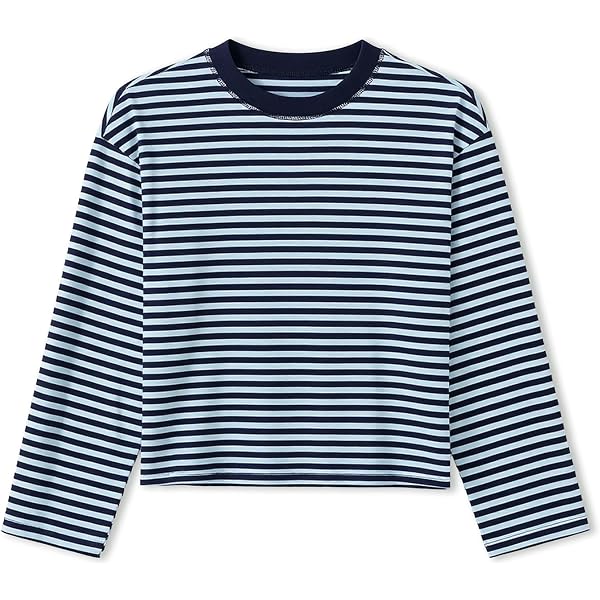 Amazon.com: Y2k Womens Striped Tee Shirt Long Sleeve Crop Top Drop