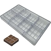 8Cups Professional 6-Section Chocolate Bar Mold, Clear Plastic Candy Making Tray Deep Mould for Filling Chocolates