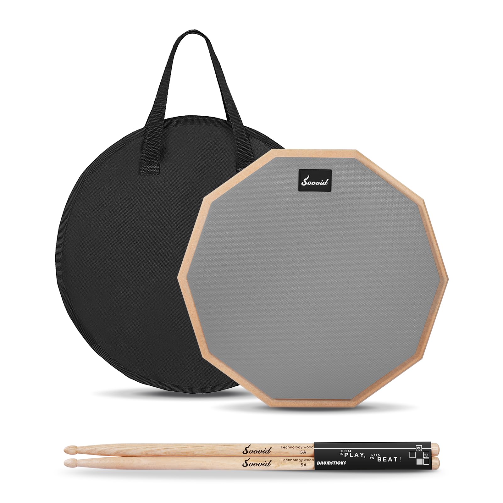 Sovvid 12 Inches Drum Pad and 5A Drum