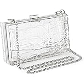 WJCD Womens Clear Purse Acrylic Evening Bags clear clutch purse Ripple Shaped Vintage Banquet Handbag