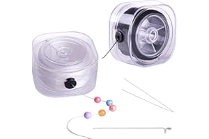 MEEGGRACE Elastic String for Bracelets, 2 Rolls of 0.8mm Flat Stretch Bracelet Cord, 220 Yards for Jewelry Beading, with Storage Case and Beading Tool.