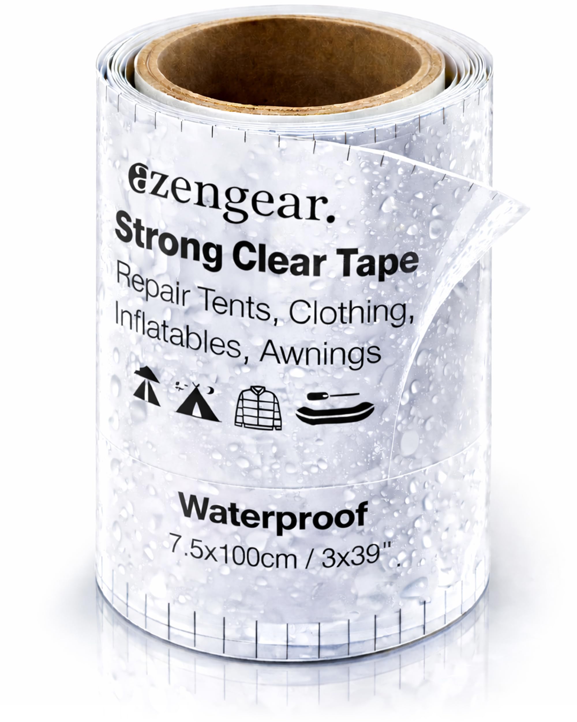 aZengear Clear Tenacious Waterproof Tape, Patch Repair Kit for Tents, Air Mattress Beds, Inflatable Pools, Fix Rips in PVC Awnings, RV, Bouncy Castle, Shoes, Down Jackets