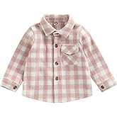 Toddler Flannel Shirt Jacket Plaid Long Sleeve Lapel Button Down Shacket Little Kids Boys Girls Shirts Coats Fall Tops