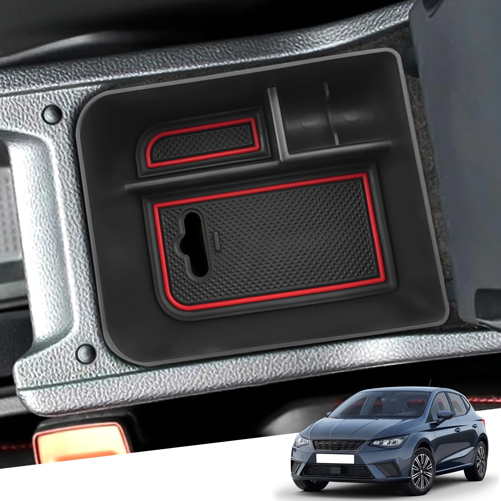 YEE PIN Car Center Console Armrest Box for Seat Arona Seat Ibiza Center Console Organizer ABS Materials Storage tray Storage Box Interior Accessories