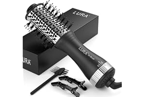 LURA 125v Travel Hair Dryer Brush Blow Dryer Brush in One,Small Hot Air Brush,Nano Titanium 2 Inch One Step Hair Dryer and Volumizer Silver