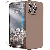 INGIDO for iPhone 16 Pro Max Case, Liquid Silicone Case with Camera Protection Soft Gel Rubber Cover with Microfiber Lining Shockproof Protective Phone Case for iPhone 16 Pro Max 6.9", Light Brown