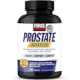 Force Factor Prostate Advanced, Health Supplement for Men for Reducing Nighttime Bathroom Trips, Bladder & Urinary Relief, with Saw Palmetto, Beta-Sitosterol, 180 Tablets (1-Pack)
