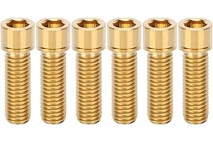 6pcs M8x25mm Titanium Alloy Headset Stem Screw, Bike Handlebar Bolt, Lightweight Corrosion - Resistant Bicycle Spare Part Acc