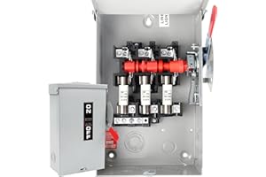 MUJURUR 60 Amp Disconnect Box, 3 Pole Fusible Safety Switch, 110/240V, Heavy Duty Metal Structure, Reserved Knout-Outs Design, NEMA 3R Enclosure for Outdoor, 10-Year Warranty, Ideal for Commercial Application